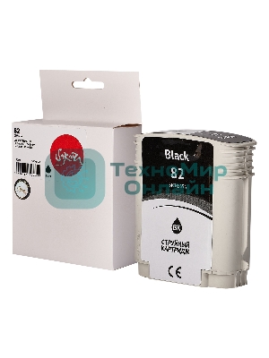 Картридж струйный Sakura CH565A (№82 Black) для HP, черный, 72 мл., 3200 к.