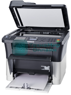МФУ лазерное Kyocera Ecosys FS-1025MFP (1102M63RU0/1102M63RUV/1102M63RU2/1102M63NX2/1102M63DZ2), A4, ч/б, печ. до 25 стр/мин., скан. до 18 стр/мин. (ч/б) 6 стр/мин. (цвет), 600 x 1800 dpi (печать) 600x600dpi (скан), USB, RJ-45