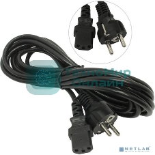 Кабель питания ExeGate Special PC-5S (Евровилка Schuko->С13) 3*0.75, CCA, черный, 5м