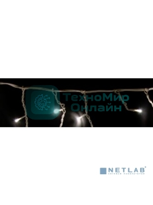 Гирлянда Neon-night Айсикл (бахрома) светодиодный, 1,8 х 0,5 м, белый провод, 220В, диоды белые
