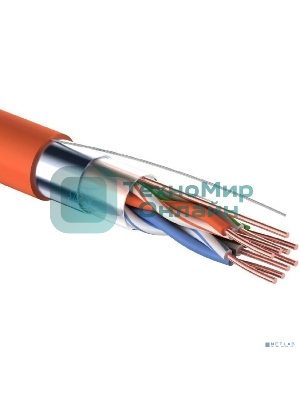 Кабель витая пара Rexant F/UTP, cat.5e, ZH нг(А)-HF, 4PR, 24AWG, INDOOR, SOLID, оранжевый, 305м