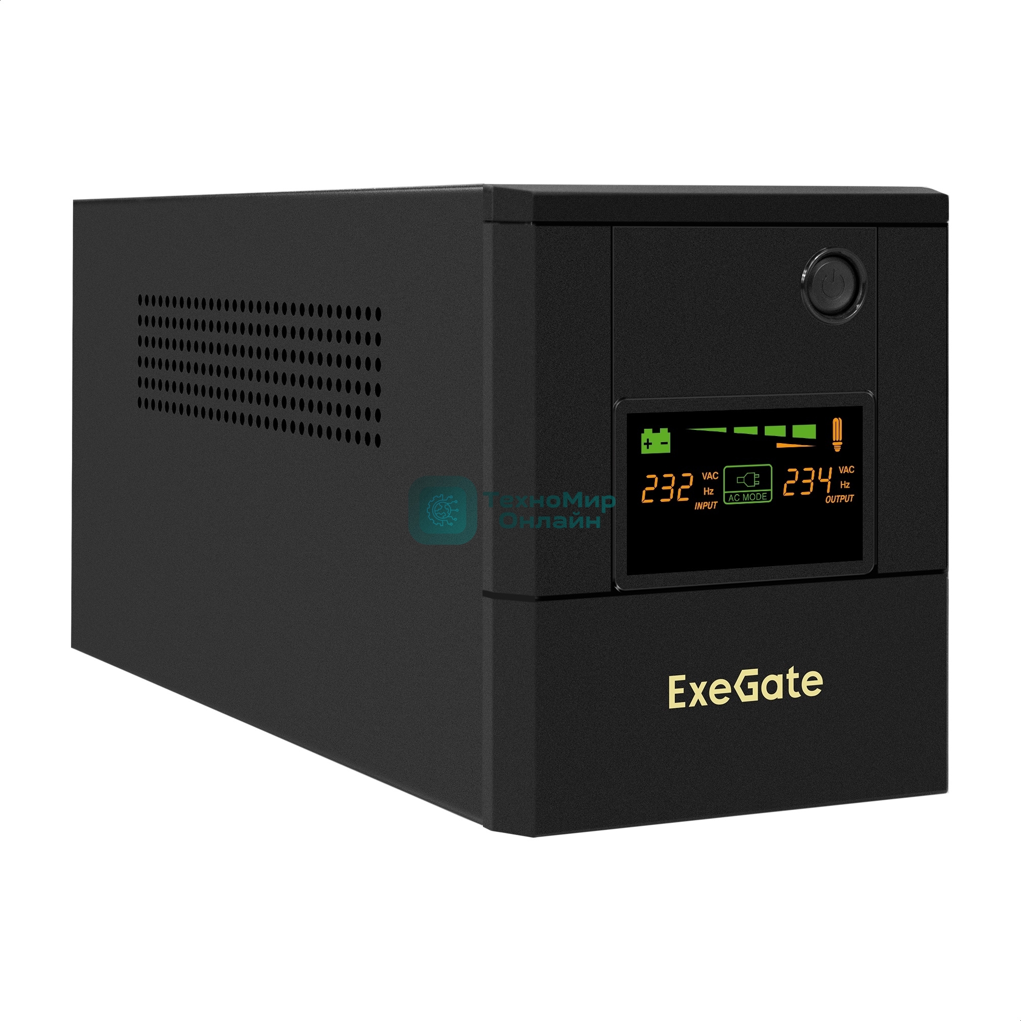 Источник бесперебойного питания ExeGate Smart LB-2200.LCD.AVR.4SH (2200VA/1300W, цветной LCD, AVR, 4*Schuko, батарея 12V 9Ah - 2 шт., металлический корпус, Black)