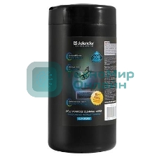 Чистящие салфетки Defender для экранов всех типов/нетканый материал/антистатик/туба/100 шт/Россия.