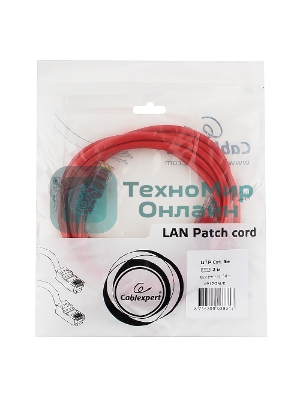 Патч-корд UTP Cablexpert cat.5e, 2м, литой, многожильный, красный