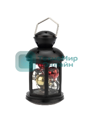 Декоративный фонарь Neon-night с шариками 12х12х20,6 см, черный корпус, теплый белый цвет свечения