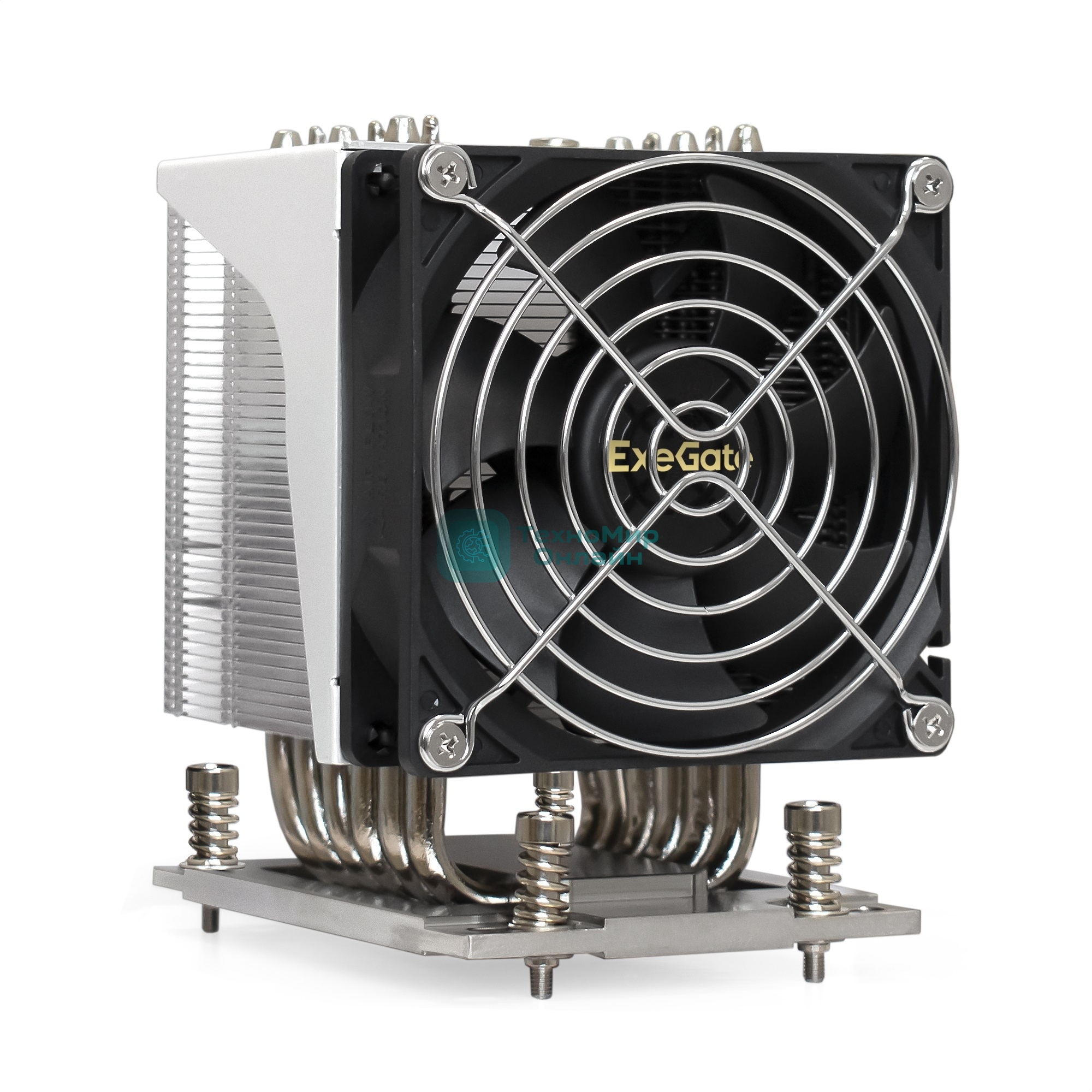 Кулер для процессора ExeGate ESNK-P0064AP4.PWM.4U.SP3.Cu серебристый, 92 мм, алюминий/медь, 3800 об/мин, 44 дБ, 4 pin, 280 Вт, 125.4 мм