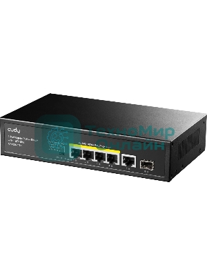 Коммутатор Cudy GS1005PTS1 (L2) 5x1 Гбит/с 1SFP 4PoE+ 120W неуправляемый