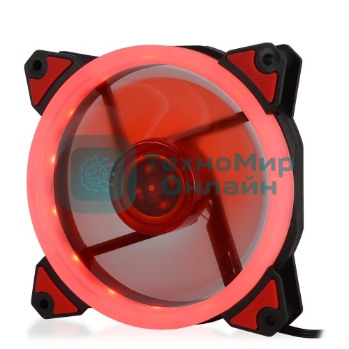 Вентилятор для корпуса Crown CMCF-12025S-1230 черный/красный, 120 мм, 1650 об/мин, 23 дБ, 3 pin