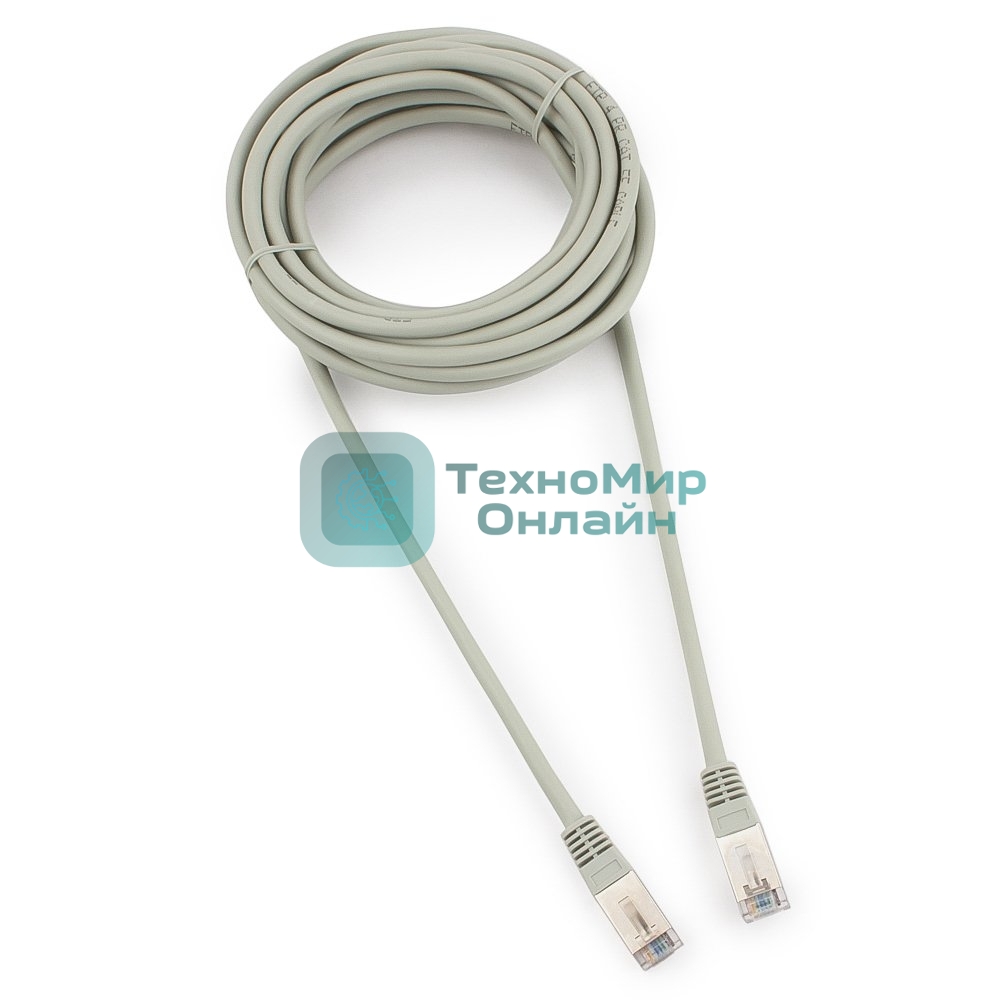 Патч-корд FTP Cablexpert cat.5e, 5м, литой, многожильный серый