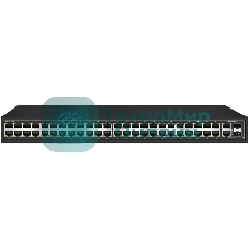 Коммутатор Osnovo SW-64822(700W) 48 портовый PoE коммутатор, 48*10/100 Base-T PoE, 2*GE Combo Uplink, PoE на порт до 30W, суммарная мощность PoE до 700W