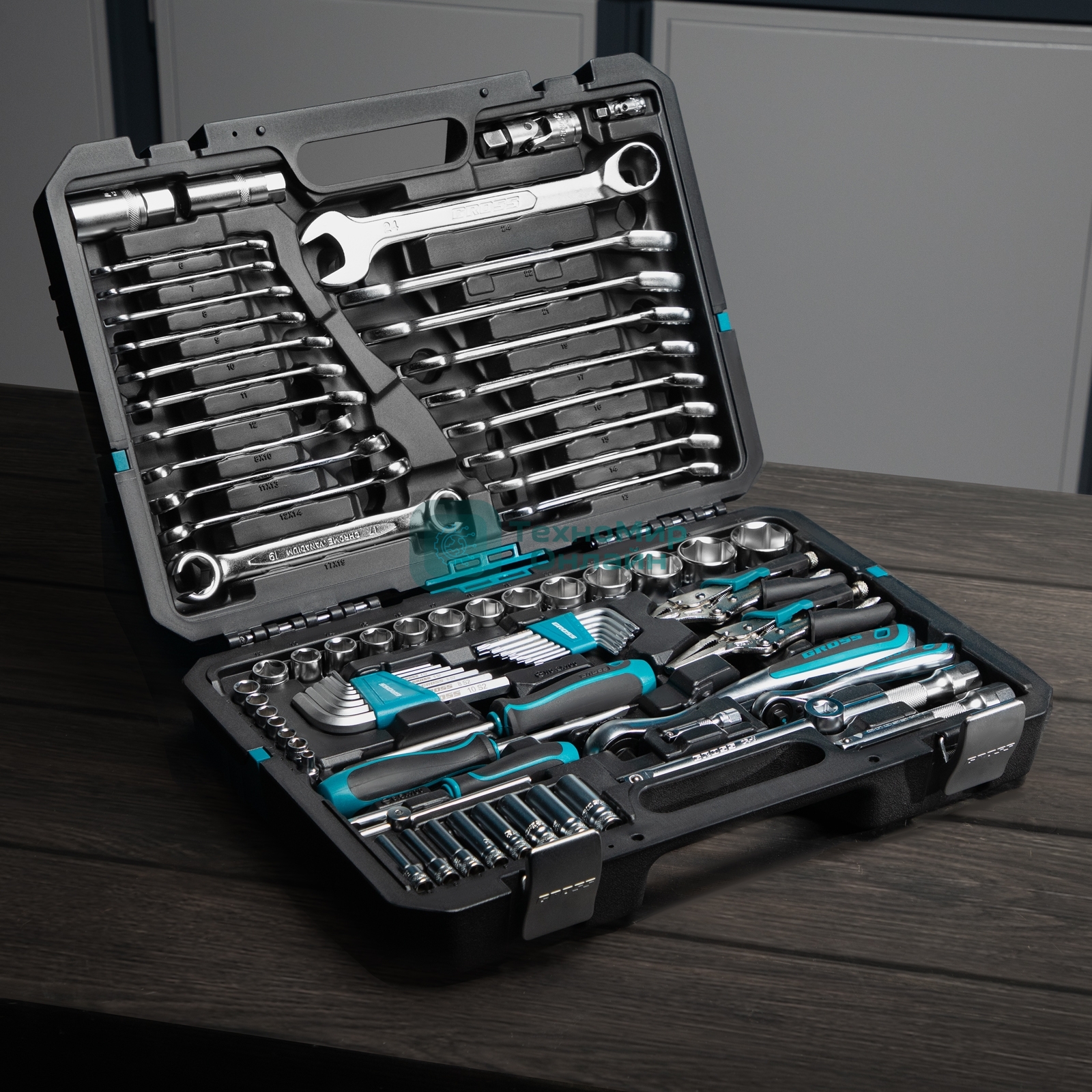 Набор инструментов Gross 14148 78 пред., 120 зубьев, CrV, 1/4, 1/2