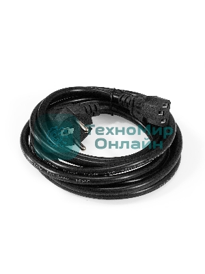 Кабель питания ExeGate Power PC-3P (Евровилка угловая Schuko->C13, VDE-250V-3*1.5мм2, медь, черный, 10A, 3м)