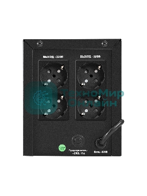 Источник бесперебойного питания ExeGate Smart LB-2200.LCD.AVR.4SH (2200VA/1300W, цветной LCD, AVR, 4*Schuko, батарея 12V 9Ah - 2 шт., металлический корпус, Black)