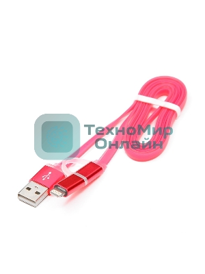Кабель USB2.0 Cablexpert CC-mAPUSB2pk1m, AM/microBM 5P - iPhone lightning, 1м, комбо кабель, алюминиевые разъемы, розовый, блистер