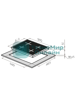 Газовая варочная панель Maunfeld EGHG.64.23CB/G, 4 конфорки, закаленное стекло, черный