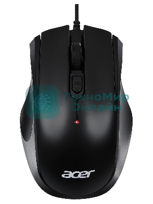 Мышь проводная Acer OMW020 черный, 1600 dpi, USB, кнопки - 4