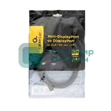 Кабель miniDP<->DP Cablexpert CCP-mDP2-6, 20M/20M, v.1.2, 4K, 1.8м, черный, позол.разъемы, пакет