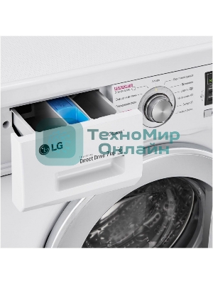 Стиральная машина LG F1296HDS1 белый, загрузка фронтальная 7 кг, 1200 об/мин., класс: А