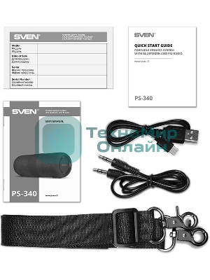Мобильные колонки SVEN PS-340 2.0 черный