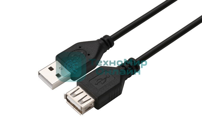 Кабель GoPower удлинитель USB2.0 (m)-USB (f) 1.5м ПВХ черный в пакете (1/200)