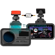 Видеорегистратор TrendVision TDR-725 Real 4K Max черный 8Mpix 2160x3840 2160p 170гр. GPS NT96670