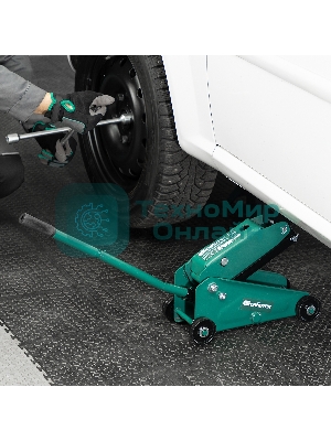 Домкрат гидравлический подкатной Сибртех 2,5 т, 148-387 мм, в пластиковом кейсе