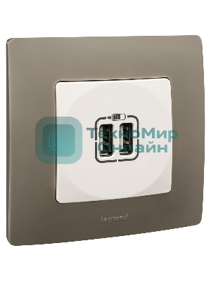 Зарядное устройство с двумя USB-разьемами 240В/5В 2400мА, Etika, белый Зарядное устройство с двумя USB-разьемами 240В/5В 2400мА, Etika, белый