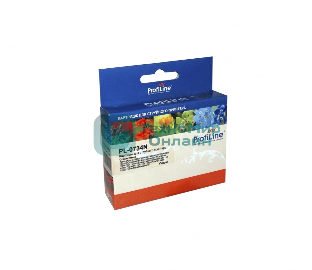 Картридж струйный ProfiLine PL-0734N для принтеров Epson StylusCX3900/CX3905/CX4900/CX4905/CX5500/CX5501/CX5505/CX5510/CX5600/CX5900/CX6900F/CX7300/CX7310/CX8300/CX9300F/C79/C90/C92/C110/TX200/TX209/TX210/TX219/TX300F/TX400/TX410/TX419/TX550W/TX600FW Yellow водн