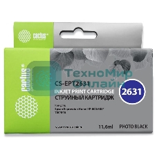Картридж струйный Cactus CS-EPT2631 (26XL) фото черный (11.6 мл) для Epson Expression Home XP-600/605/700/800