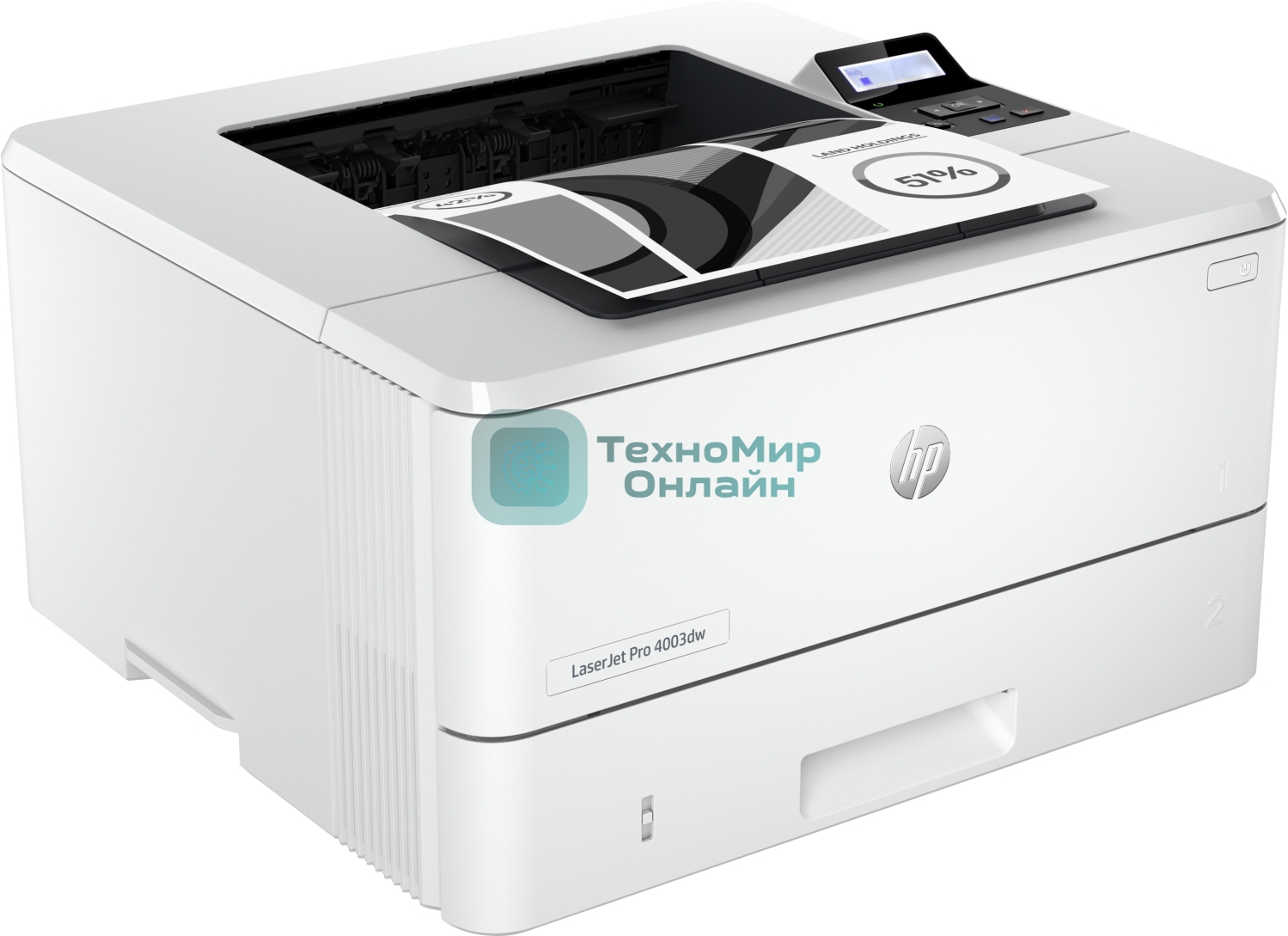 Принтер лазерный HP LaserJet Pro M4003dw (2Z610A), A4, ч/б, до 40 стр/мин., 1200 x 1200 dpi, USB, RJ-45, Wi-Fi, Air Print, Mopria