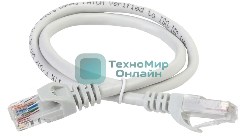 Коммутационный шнур ITK PC01-C5EU-02M (патч-корд), кат.5Е UTP, 0,2м, серый