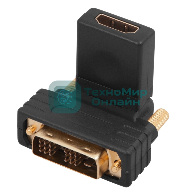 Переходник штекер Rexant DVI-D - гнездо HDMI, поворотный