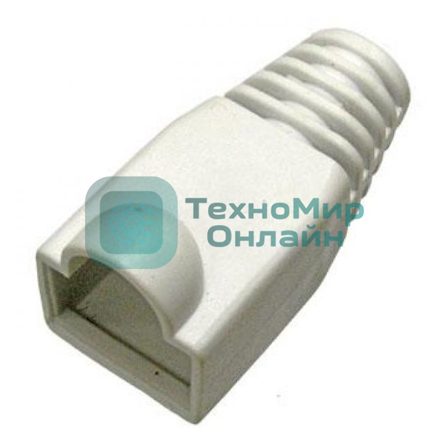 Защитные колпачки для кабеля 6,0мм cat.5, на соединение коннектора с кабелем, белый, 100 шт. в пчк