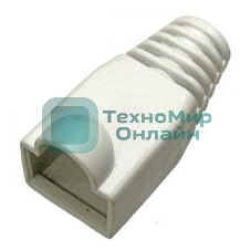 Защитные колпачки для кабеля 6,0мм cat.5, на соединение коннектора с кабелем, белый, 100 шт. в пчк