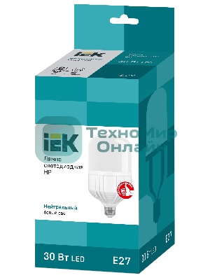 Лампа cветодиодная IEK LLE-HP-30-230-40-E27 HP 30Вт 230В 4000К E27