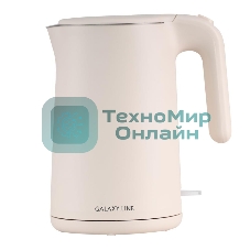 Чайник электрический Galaxy Line GL 0327, пудровый, пластик, 1800 Вт, 1,5 л