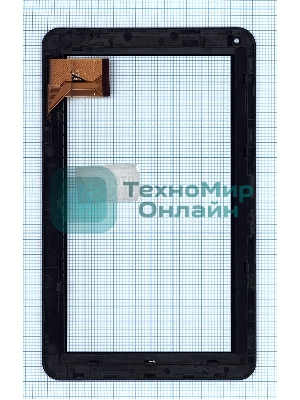 Сенсорное стекло (тачскрин) для Irbis TS90. черное с рамкой
