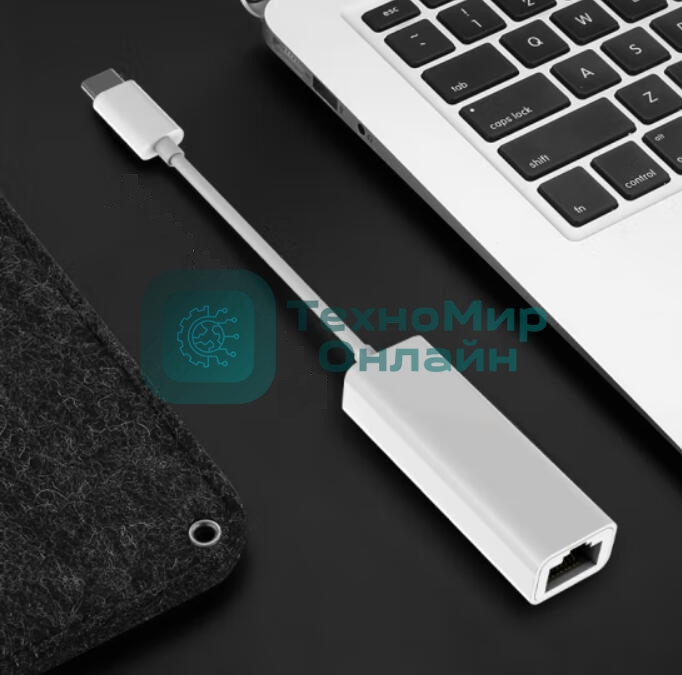 Адаптер GoPower Type-C (m)-RJ-45 (f) 100 мб/с белый (1/100)