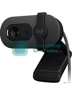 Веб-камера Logitech HD Webcam Brio 90 графитовый 2Mpix (1920x1080) USB 2.0 с микрофоном (960-001581)