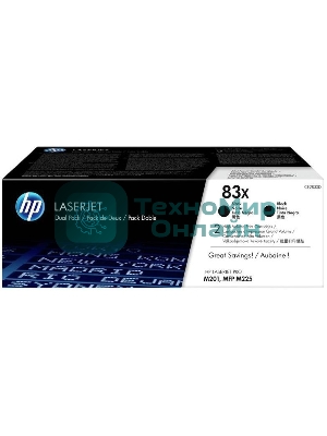 Картридж лазерный HP 83X черный двойная упаковка (CF283XD) увеличенной емкости для HP LJ Pro M201/M225, 4400стр