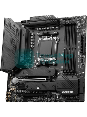 Материнская плата MSI MAG B650M MORTAR WIFI, AM5, AMD B650, 4xDDR5, 6xSATA, 2xM.2, 1xPCI-E 4.0 x16, 1xPCI-E 4.0 x4, 1xHDMI, 1xDP, 1x2.5Gb LAN, 3xUSB 3.2 Gen 2, 4xUSB 3.2 Gen 1, 1xUSB-C 3.2 Gen 2x2, 5x3.5мм аудио, 7.1, Micro-ATX