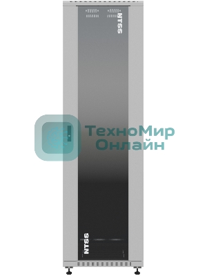 Шкаф серверный NTSS Премиум (NTSS-R42U6080GS) напольный 42U 600x800мм пер.дв.стекл металл 900кг серый IP20 сталь
