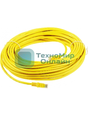 Патч-корд UTP Cablexpert PP12-20M/Y cat.5e, 20м, литой, многожильный, желтый