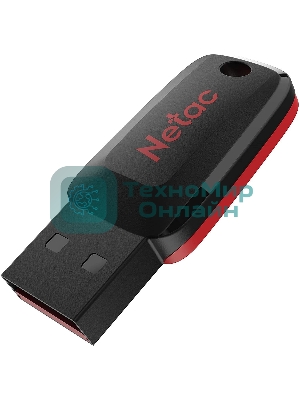 Флешка USB Netac U197 (NT03U197N-032G-20BK), 32Gb, USB 2.0, R/W 25/10, черный/красный
