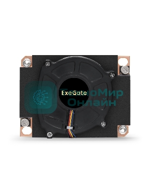 Кулер для процессора ExeGate ESNK-P0067APS4.1U.3647.Cu черный, 80 мм, медь, 6600 об/мин, 64 дБ, 4 pin, 165 Вт, 27.3 мм