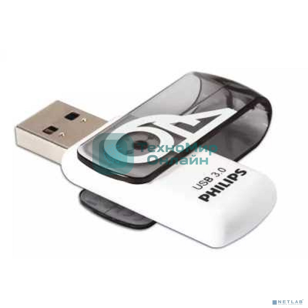 Флешка USB 64Gb PHILIPS VIVID3.0 64Gb, USB 3.0