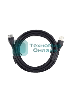 Кабель Gembird/Cablexpert USB 2.0 Pro AM/AF, 3м, экран, 2феррит.кольца, черный, пакет