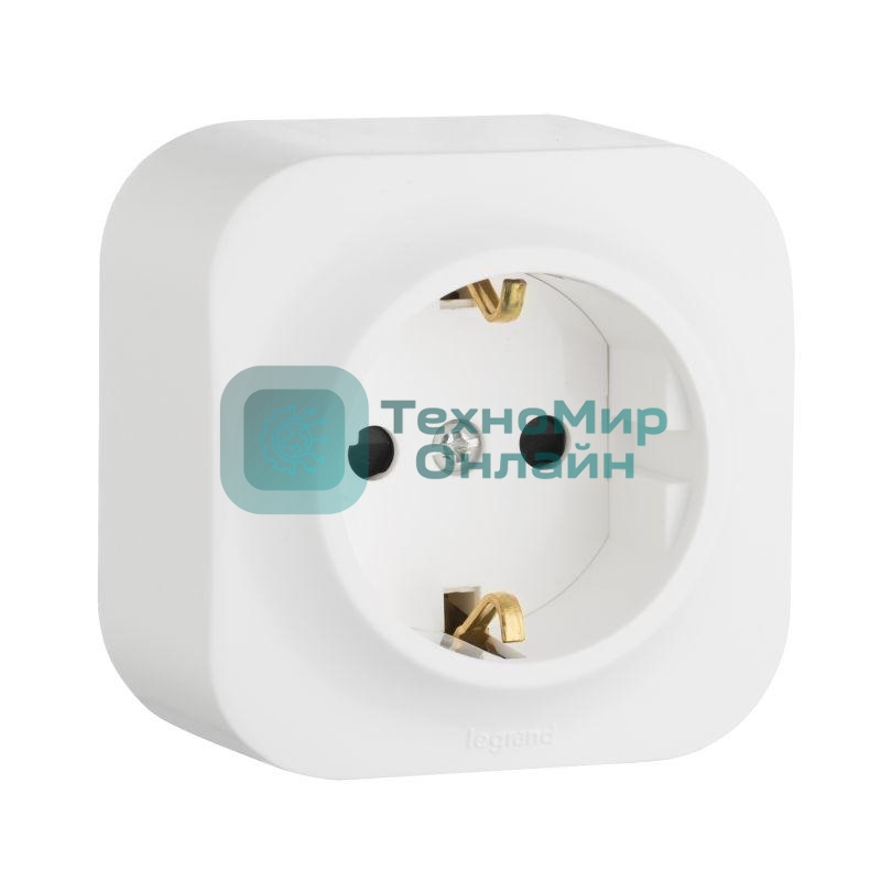 Розетка 1-м ОП Quteo 16А с заземл. белый Legrand 782211