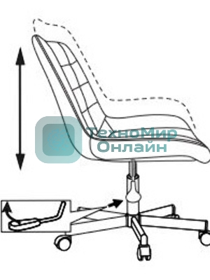 Кресло компьютерное Бюрократ CH-350M/BLACK без подлокотников, черный, искусст.кожа/ткань, крестовина хром