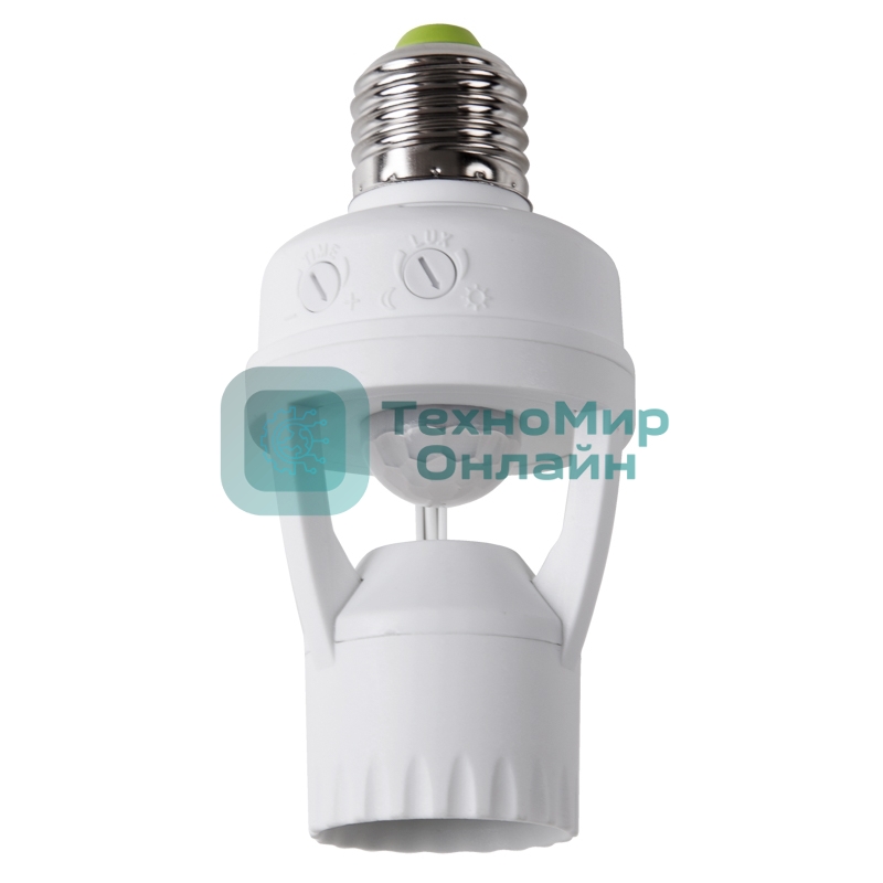 Датчик движения Rexant в патрон E27 ДДП 01, 360°, 60 Вт, 10-2000Лк, 7 м, 10-300 сек.